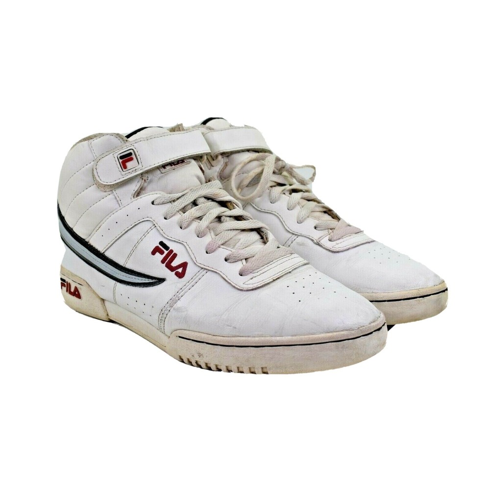 90's Fila Hi Tops Men's‎ White Leather Basketball Shoes Size 12